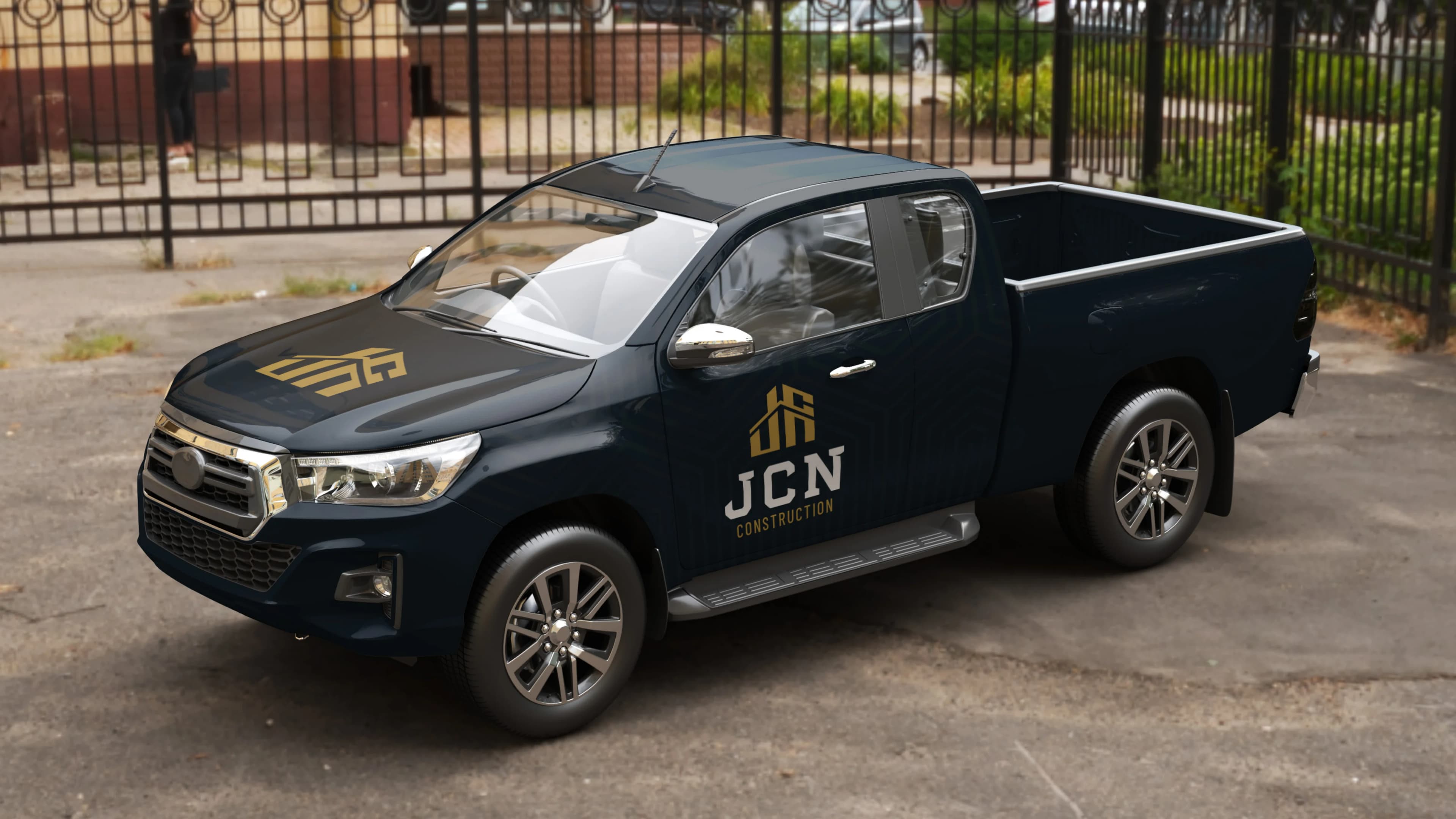 JCN Construction Work Trucks Mockup