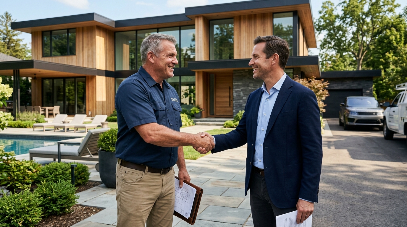 Contractor connecting with homeowner